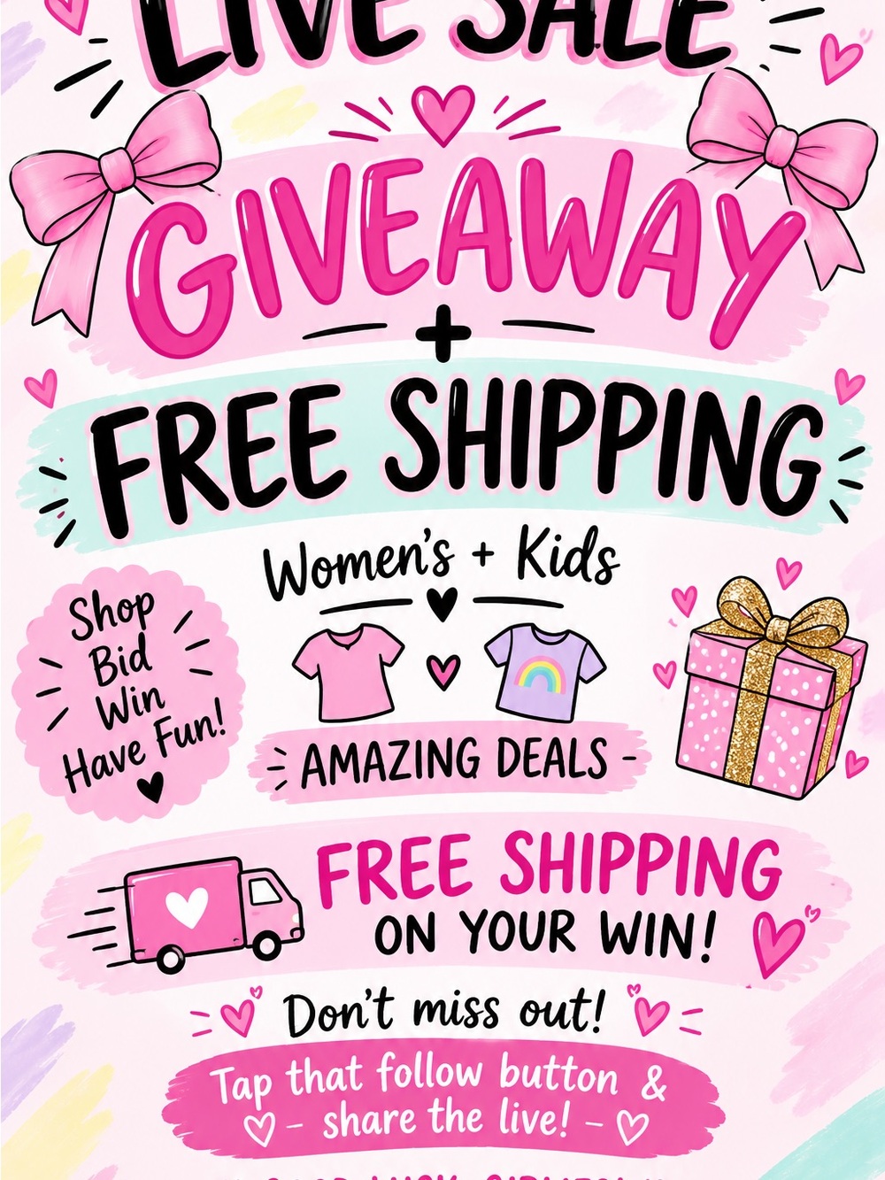 Girls' Pink Short Sleeve Graphic Tee - Brand Unspecified